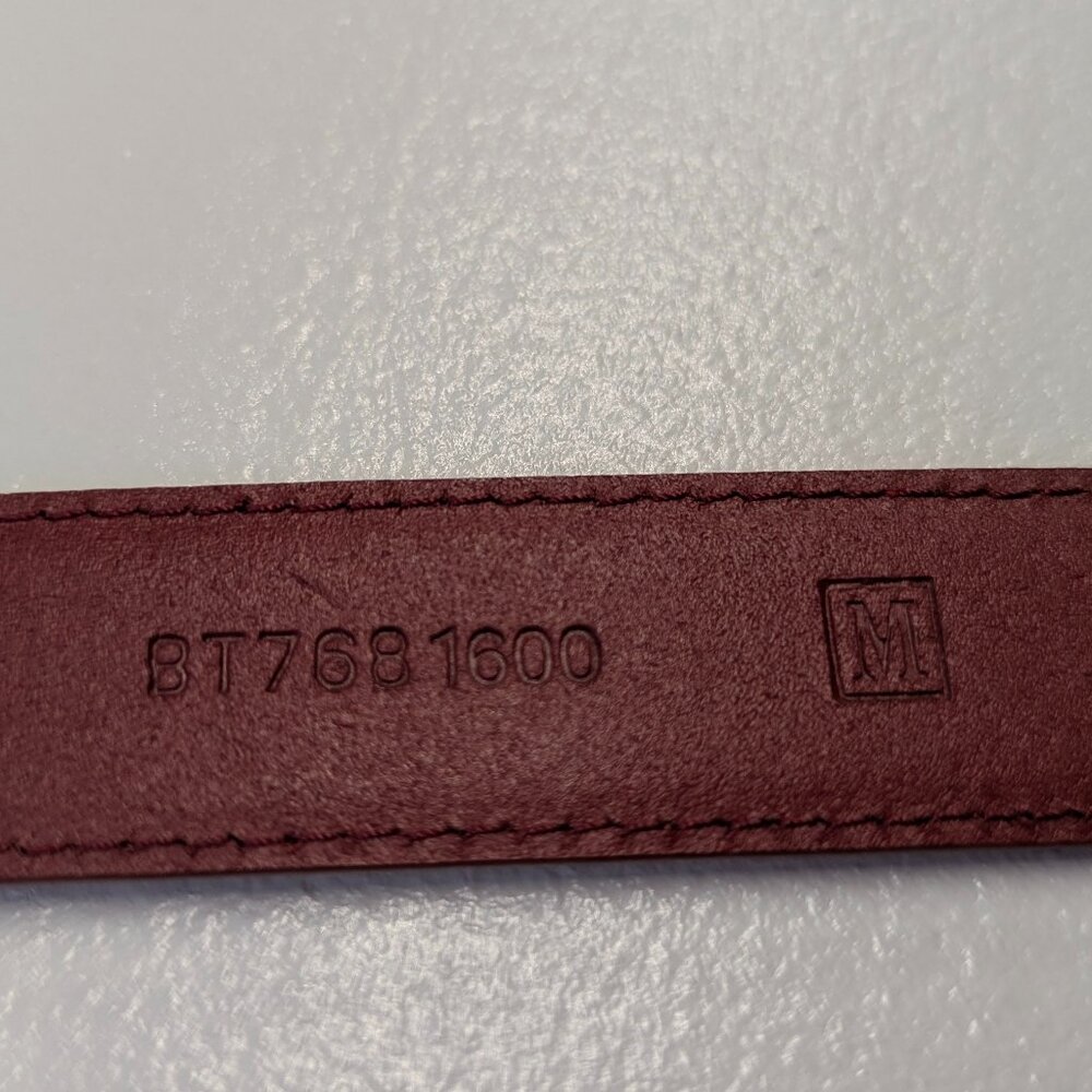 Fossil Red Size Medium 1" Wide Genuine Leather Belt With Silver Buckle - Picture 3 of 9